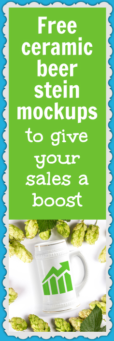 Use these free beer stein mockups to increase your ecommerce sales