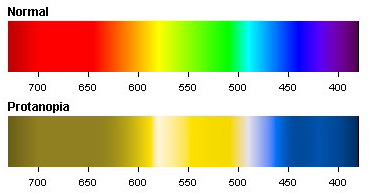 Protanopia color spectrum