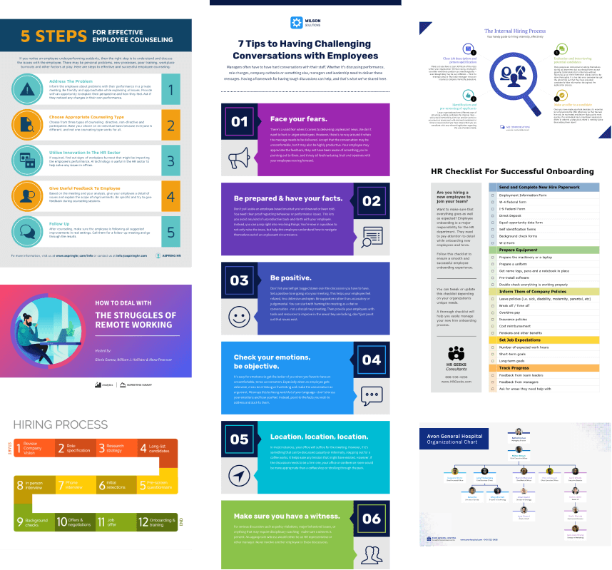 Collage of various template examples available