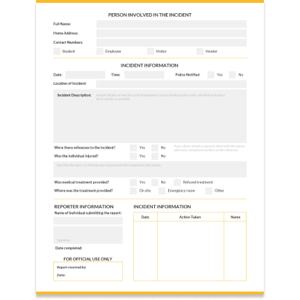 Incident report template