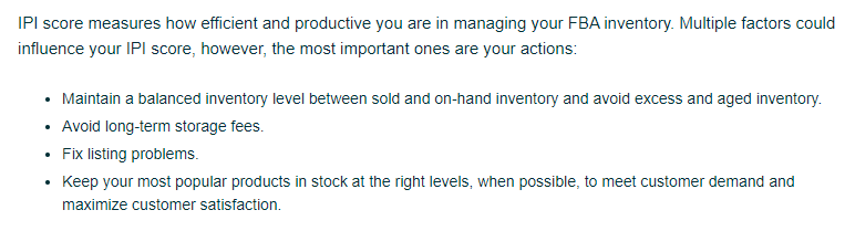  Learn more about how to improve your Amazon IPI score here